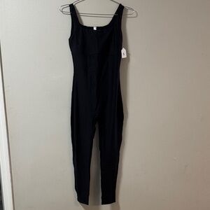 Popilush sleeveless catsuit, stretchy, Black Sleeveless Jumpsuitx lined, S, #627